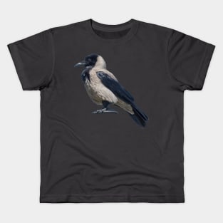 Side Profile Of A Magnificent Hooded Crow Kids T-Shirt